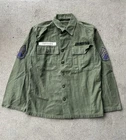 Vintage 1947 WW2 US Army Military Green Og 107 Shirt WW2 Patches Size Small