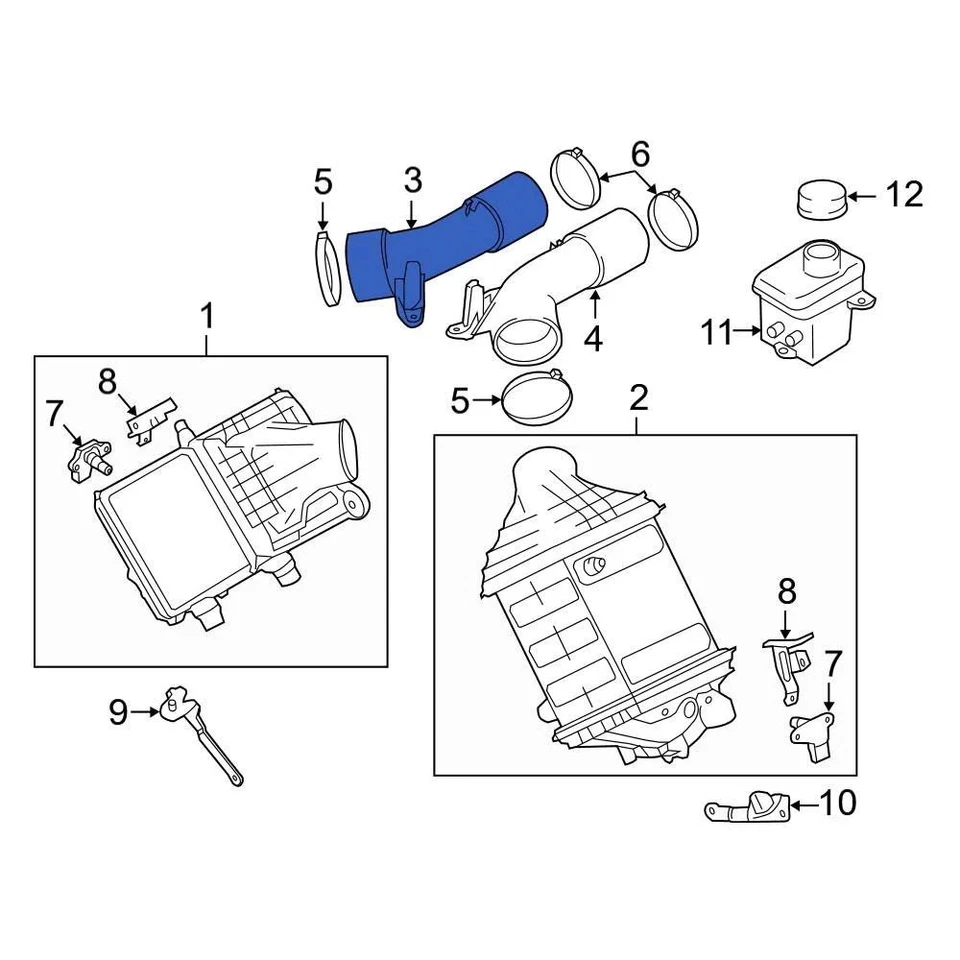 For BMW M6 Gran Coupe 2014-2019 BMW 13717843221 Right Upper Intercooler Pipe - Изображение 3 из 3