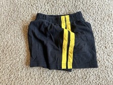 Vintage Disney Mickey Mouse Black Shorts Yellow Stripe Toddler L