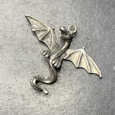 STERLING SILBER 925 Konvolut Halskette Anhänger S80 Drachenflügel Feuerschwanz Fliegende Eidechse