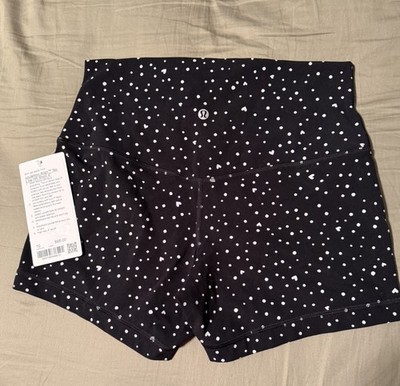 Lululemon Align No Line HR Shorts 4'' Sz 10 Scatter Heart Dot Black