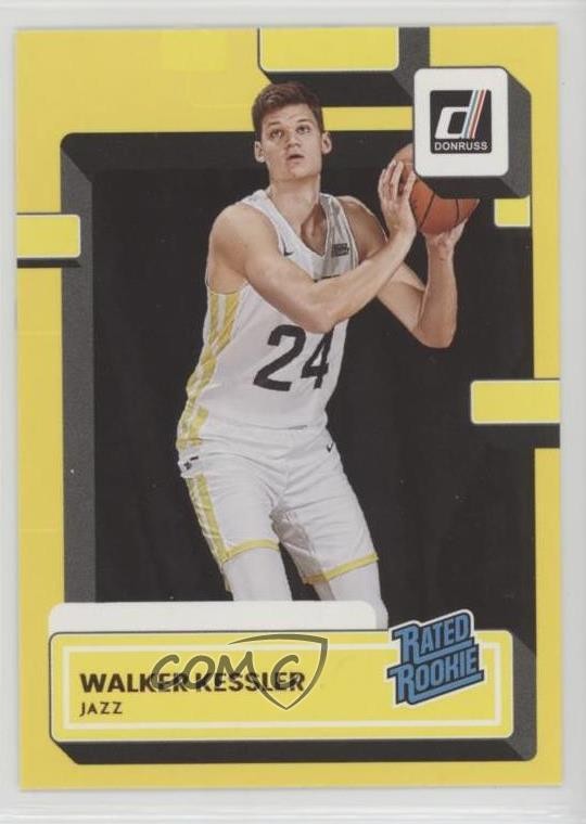 2022-23 Panini Donruss Rated Rookie Yellow Flood Walker Kessler #222 e9p