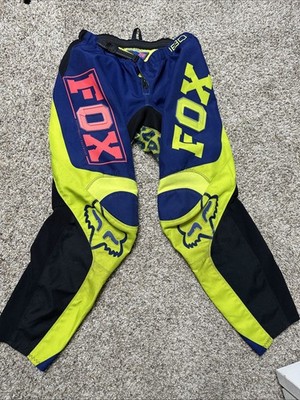 Fox 180 Blue lime green pink leopard print Motorcross Pants - Youth Size 7/8