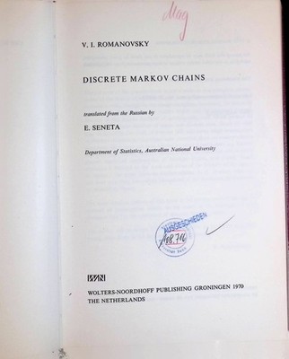 Discrete Markov chains. Romanovsky, V.I.: