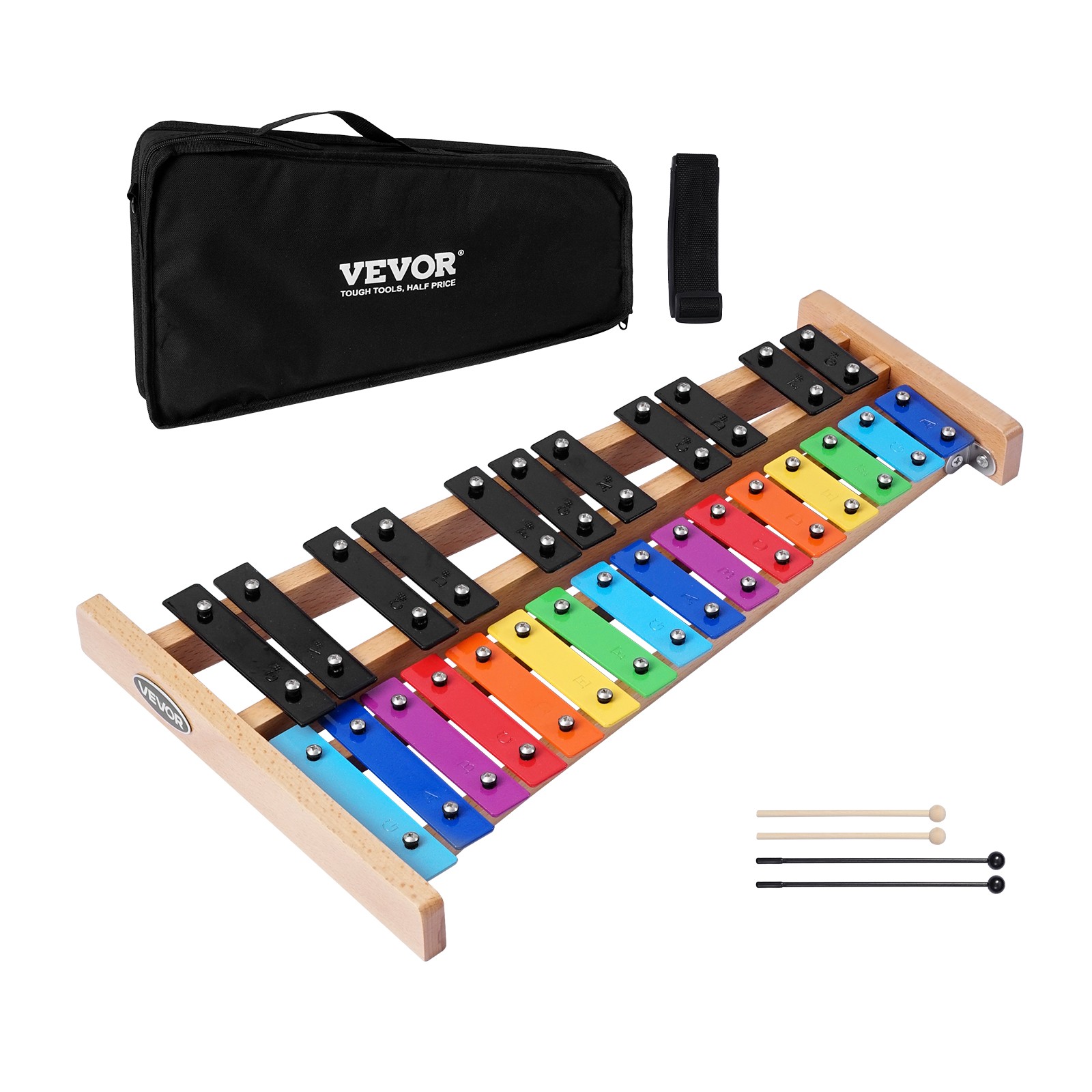 Glockenspiel 27 Notes Touches Colorées VEVOR pour Éveil Musical Enfant