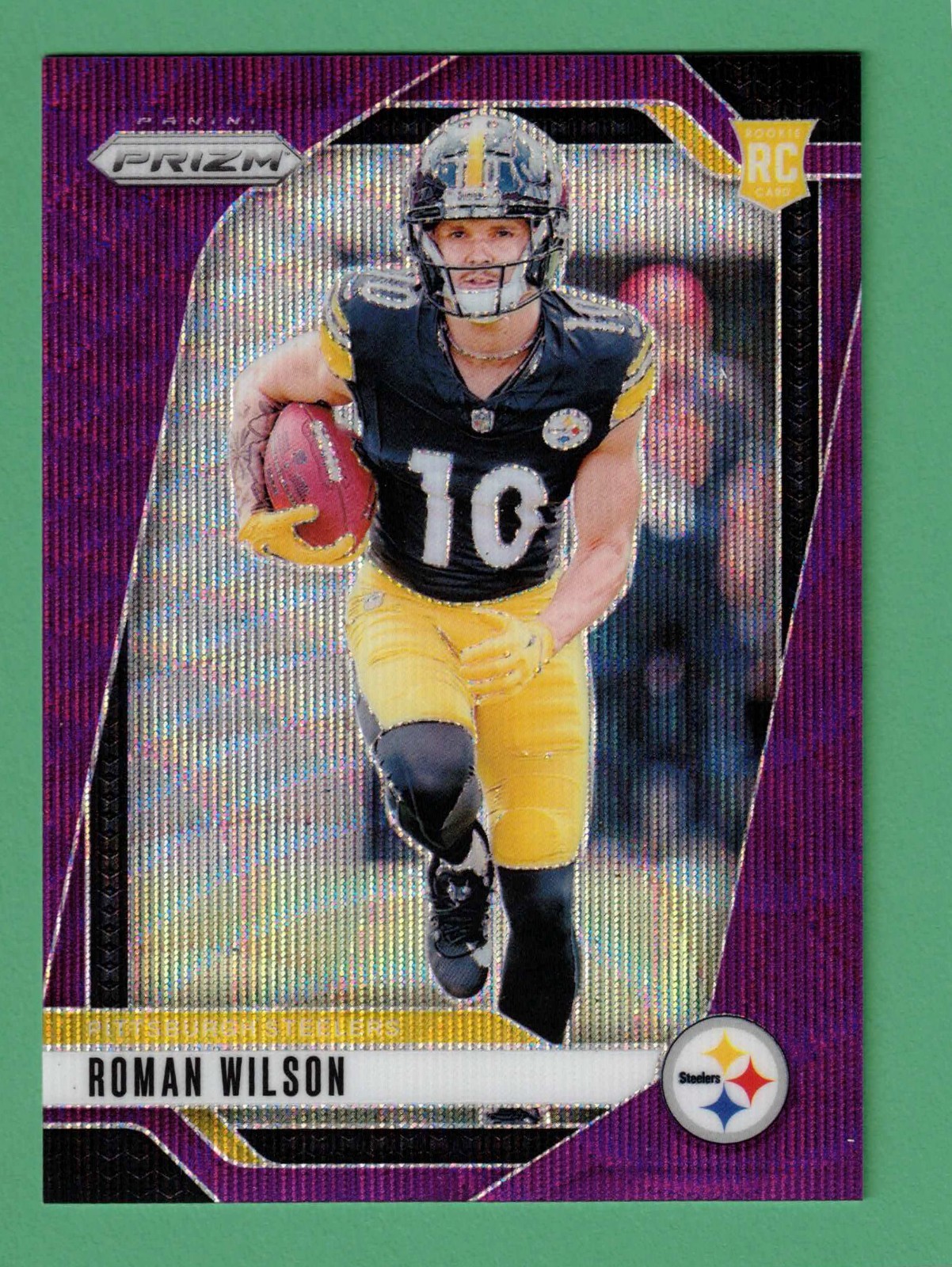 2024 PANINI PRIZM ROMAN WILSON PURPLE WAVE PARALLEL ROOKIE RC 68/99 #384