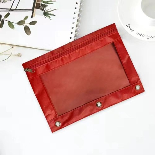 Zippered Storage Bag with 3 Rings Pencil Case Stationery File Holder - Picture 19 of 19