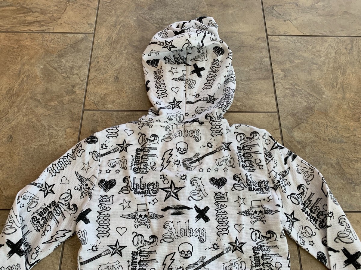 Rare Abbey Dawn Avril Lavigne XL White Thermal Shirt Hoodie