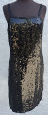 VTG Judith Ann Creations 100 Silk Sequin Black Cocktail Dress M