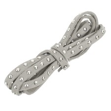 5mm 10 Pcs 1m Faux Leather Suede Cord with Rivet Microfiber for DIY Grey