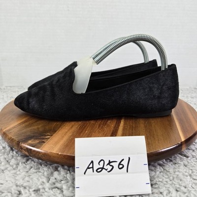Birdies Women 8 The Blackbird Black Calf Hair Casual Lifestyle Daily Flat Loafer