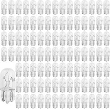 100 Pcs 194 Bulb Light W5w 14 Wedge Base 12v 5w T10 2825 Clear For License Plat