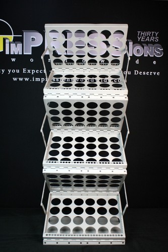 One (1) Silver Collapsible Double-Sided Literature Rack - 6 Pockets