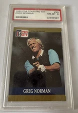 1990 GREG NORMAN PSA 8 NM-MT PGA TOUR PRO SET SHARK HOF RAZOR SHARP (#50) RZC