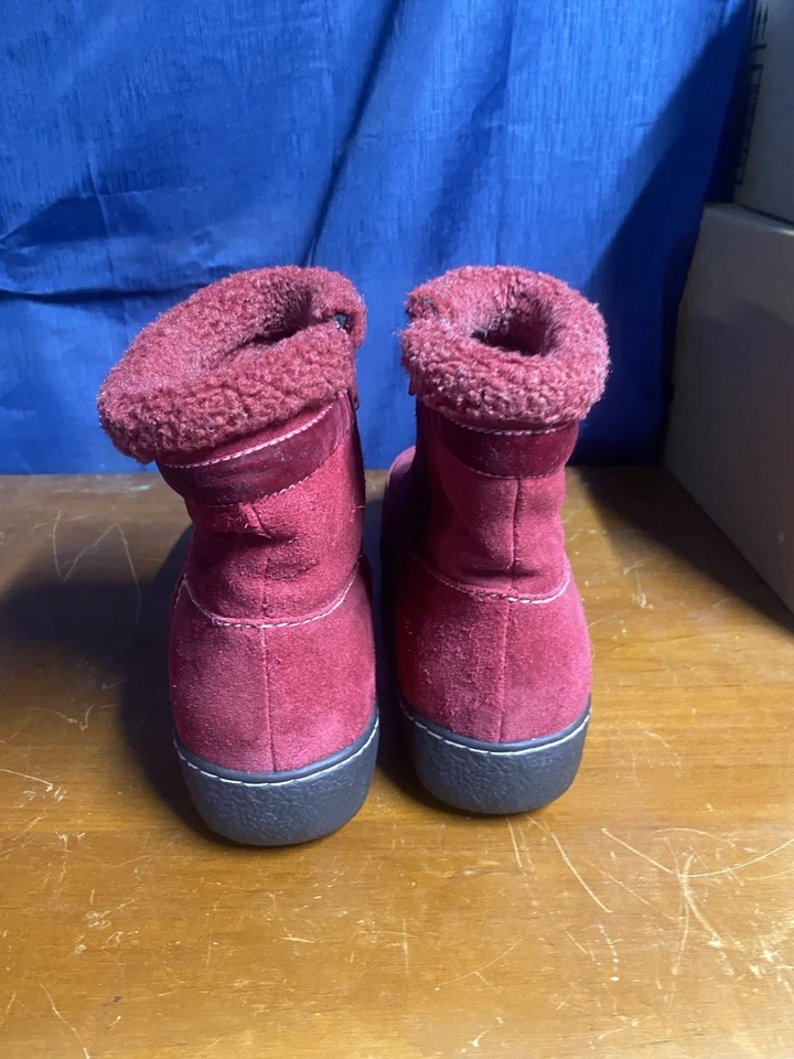 Lands End Mujer 11D Chukka Botines Rojo Imitación Gamuza Cremallera Lateral Foto 3 de 4