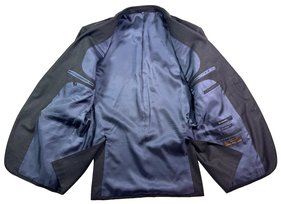 charcoal Suitsupply Napoli blazer jacket sport suit coat italian fabric 42S - Image 3 of 4