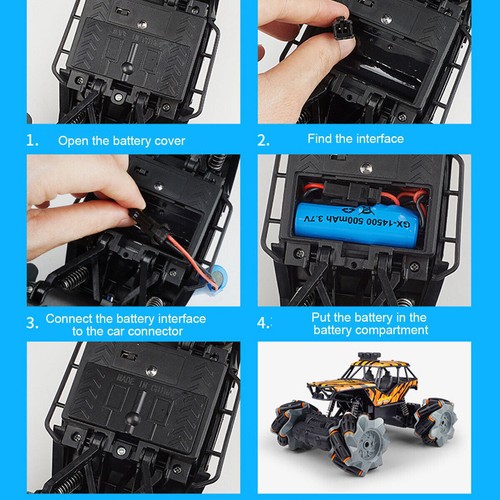 1/20 2.4G 4WD RC Car 48Km/h Off-Road 360° Rotating Drift Stunt Light Truck Toy - Picture 9 of 14
