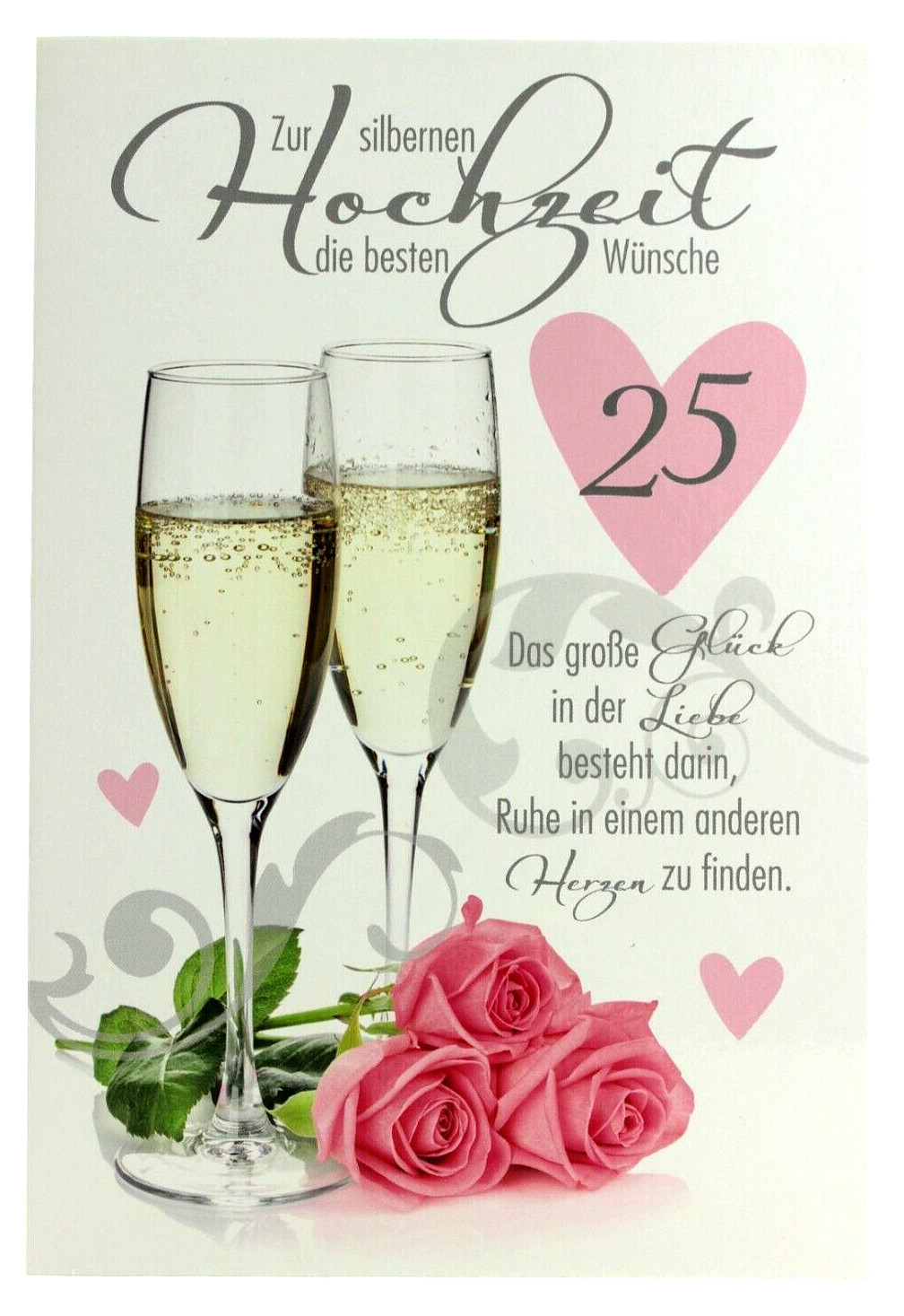 B&C Karte zur Silberhochzeit Spruch Grußkarte Silber Hochzeit Glückwunschkarte