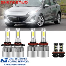 FOR MAZDA 3 2010-2012 2013 Combo LED Headlight High Low Beam + Fog Light 6x Bulb
