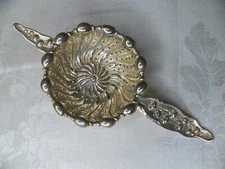 WHITING LILY OF THE VALLEY STERLING SILVER TEA STRAINER, NO MONOGRAMS