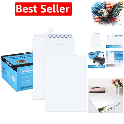 9x12 Self Seal Catalog Envelopes 250 Packs White Envelopes with Peel and Seal...
