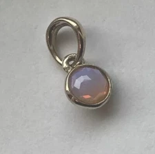 Authentic Pandora October Droplet Pendant With  A Opalescent Pink Crystal