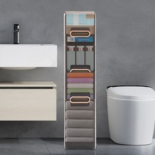 Narrow Bathroom Floor Cabinet Storage Organizer Toilet Cupboards Paper Holder