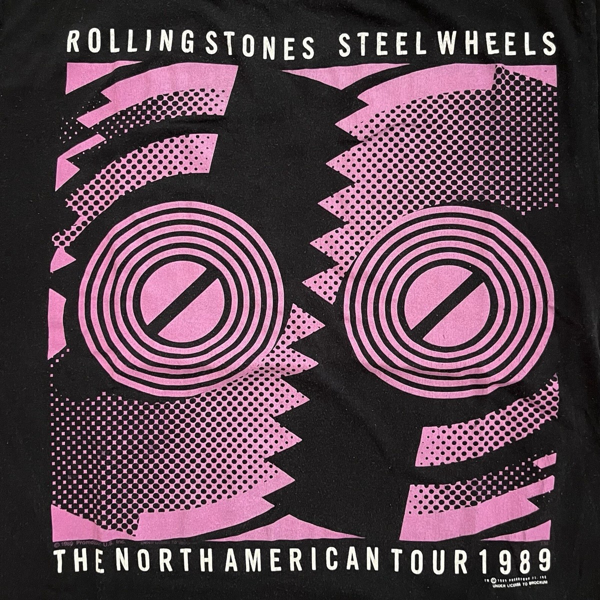 Vintage 80s Rolling Stones T Shirt Steel Wheels 1989 Tour