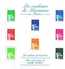 france.bloc no 42 de 2001.les couleurs de marianne.n**.