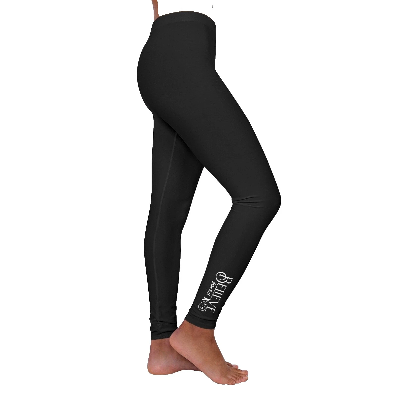 Leggings sólido Poliéster Negro para Mujeres