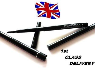 EYE LINER x4! SCHWARZ WASSERDICHT AUTOMATIK VIER EYELINER BLEISTIFT MAKE-UP STIFT VIT E 