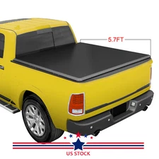 5.7FT Roll Up Tonneau Cover For 2009-2023 Dodge Ram 1500 2500 3500 Short Bed