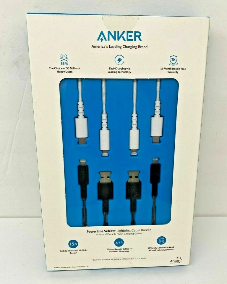Anker PowerLine Select+ Lightning Fast Charging Cable iPhone iPad MFi-Certified. - Image 2 of 4
