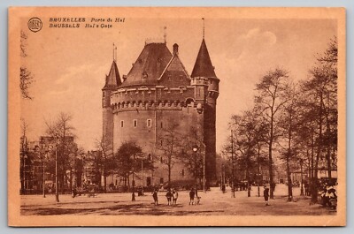 Brussels Belgium Hal's Gate Albert Postcard c1930s