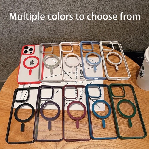 Coque transparente magnétique Magsafe pour iPhone 16 15 14 13 12 11 Pro Max - Photo 7 sur 14