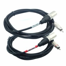 XLR Male with Pin 3 Hot to RCA Male Audio Cables - Pair