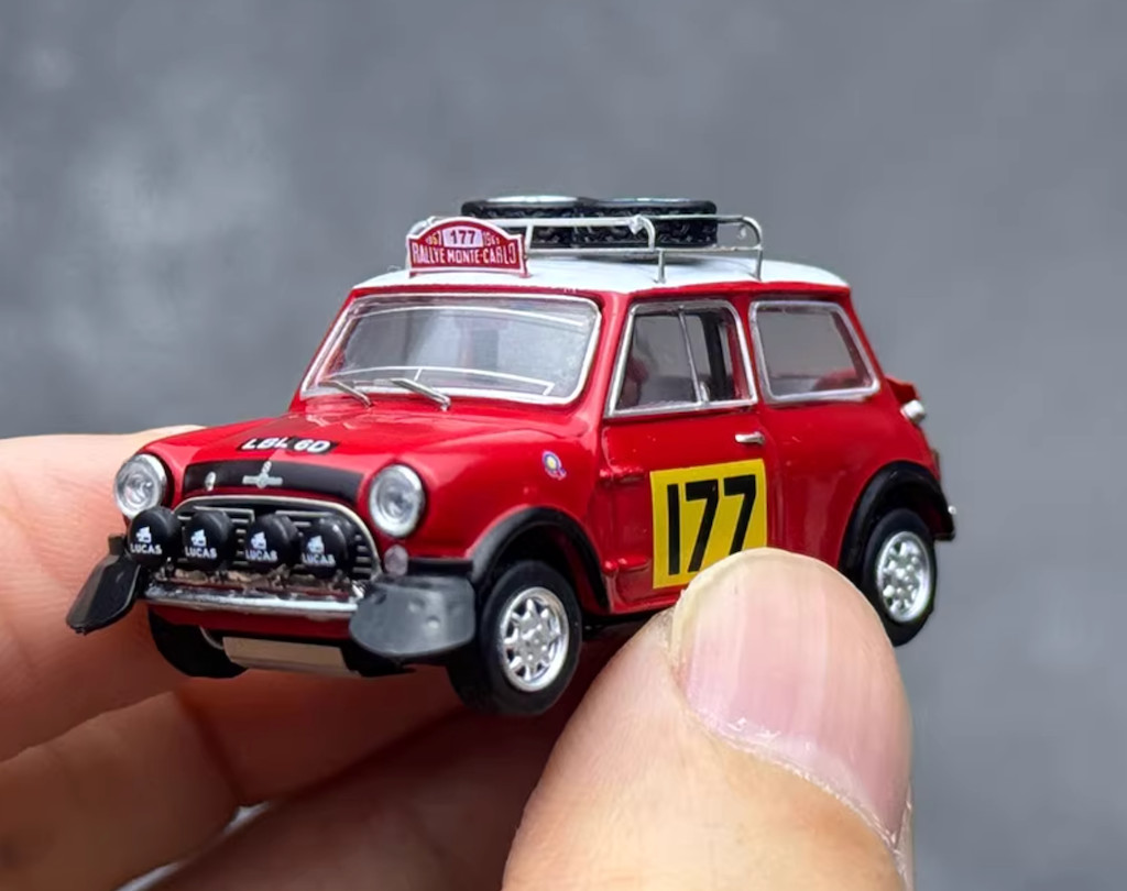1:64 Red Morris Cooper S Rallye Diecast Metal Car Model Mini #177