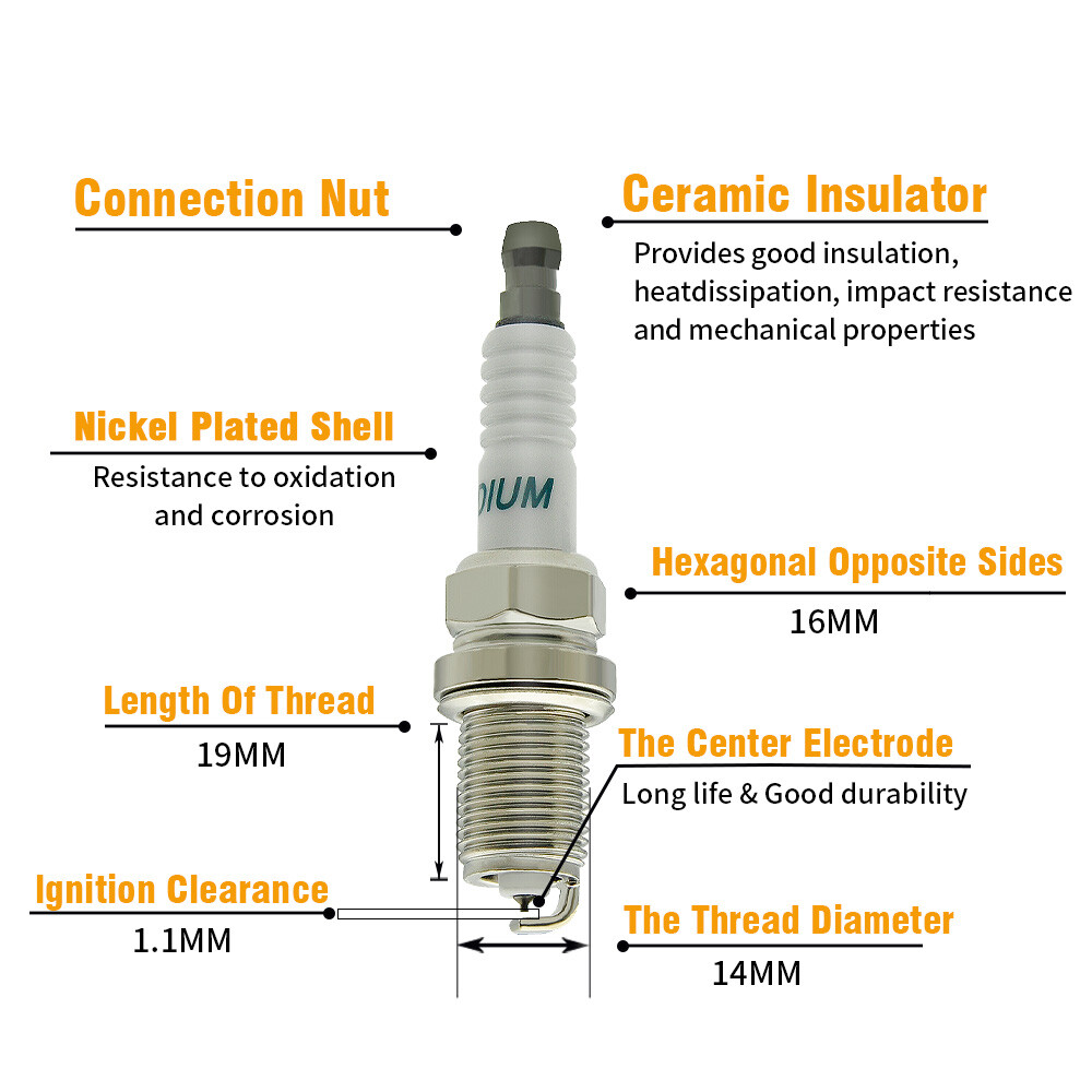 OEM Ignition Coil & 4X Iridium Spark Plugs & Wires for Subaru Impreza 2.5L UF538