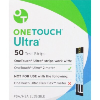 50 OneTouch Ultra Test Strips EXP 02/28/2025 Test Strips , SHIP FREE