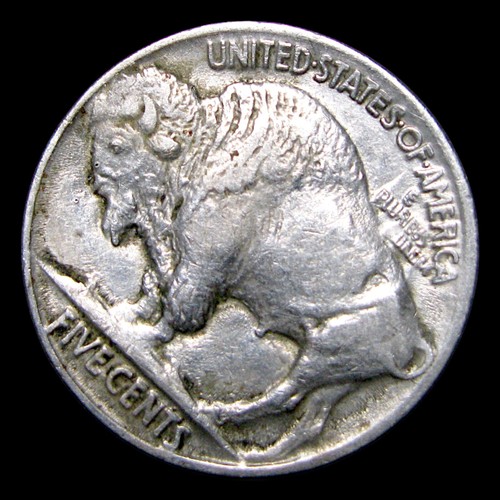 1921 2 Federn Büffelnickel ---- schöne Fehlermünze ---- #058E - Bild 4 von 4