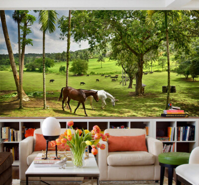 3D Grassland Horse 29665NA Wallpaper Wall Murals Removable Wallpaper Fay