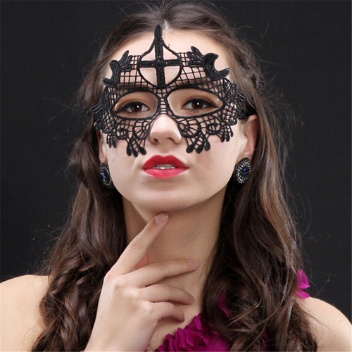 Half Face Gothic Party Masks Blindfold Masks Lace Masquerade Fancy Dress - Picture 7 of 27