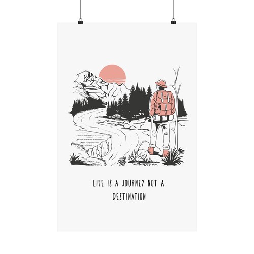 Inspirational Print Wall Art Poster Life Is A Journey Motivational Office Poster - Picture 17 of 22