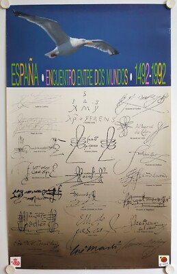 Spain Spain Tourism Poster - Encounter Between Dos Mundos 1492-1992