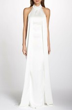 NOEL and JEAN Katie May Ivory White Satin Halter Wedding Maxi Gown Dress 14 NWD