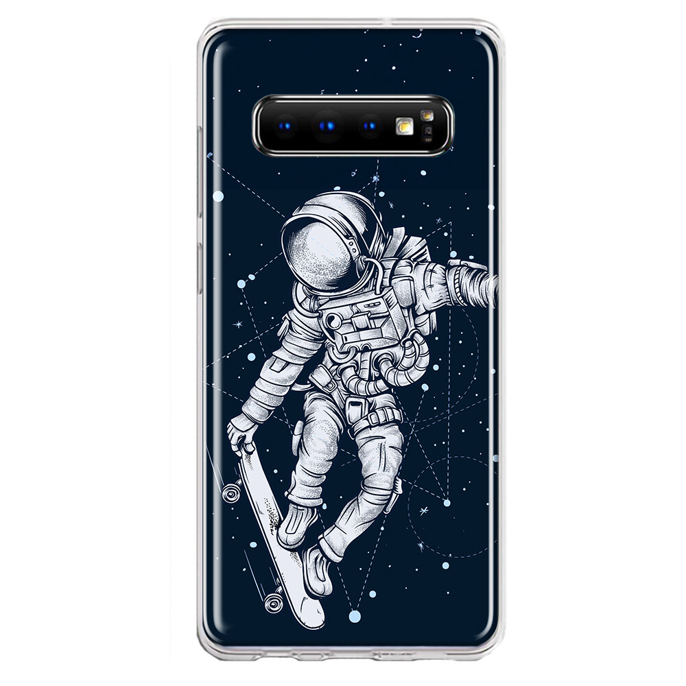 Mundaze Case for Samsung Galaxy S10 Plus Cover Skateboard Astronaut