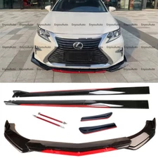 For Lexus ES250 ES300 ES350 Front Bumper Lip Spoiler 86" Side Skirt Black Red