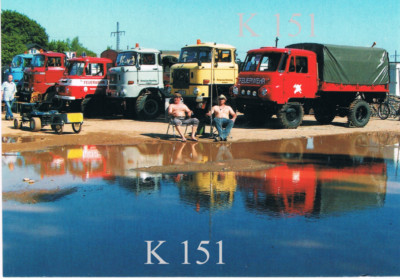 1 Postkarte: IFA W 50 + ROBUR LO 2002 Nutzfahrzeug Treffen Werdau 2009  K 151 AK