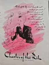 1942 Charles of the Ritz hand blend face powder vintage cosmetic art ad