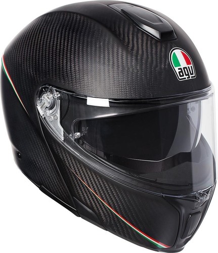 Casco modulare moto Agv Sport Modular Tricolor Carbon Mat Italy carbonio  leggero | eBay